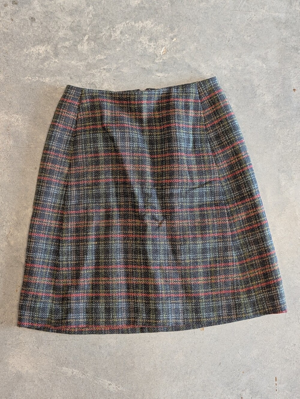 vintage 1960's PLAID WOOL SKIRT peck & peck S